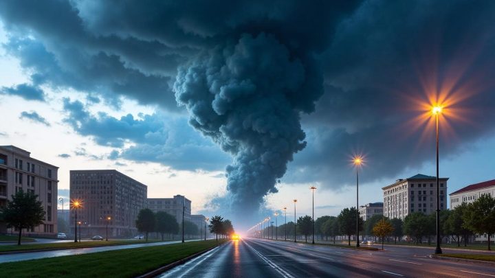 Tornado hits Kansas City hours after England arrive at World Cup base with players told to shelter