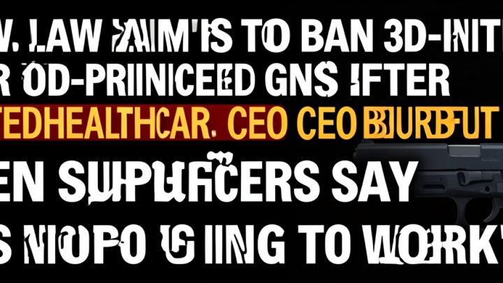 New law aims to ban 3D-printed guns after UnitedHealthcare CEO murder but even supporters say ‘it’s not going to work’