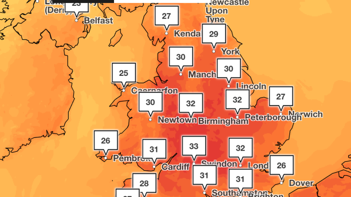 UK weather mapped: Where highest temperatures will hit in scorching July heatwave