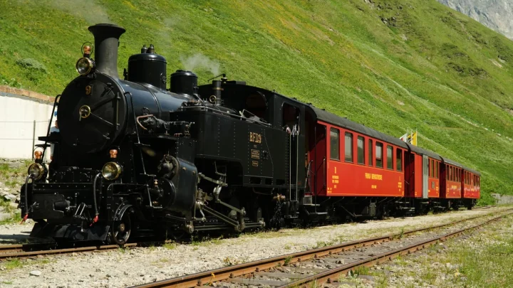 Steam railway that travels through the Swiss Alps celebrates its 100th anniversary