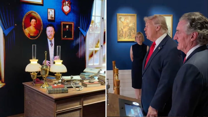 Watch: Trump chats to AI Teddy Roosevelt in bizarre exchange over Panama Canal